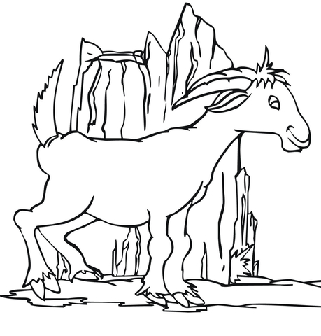 Funny Goat Coloring Page